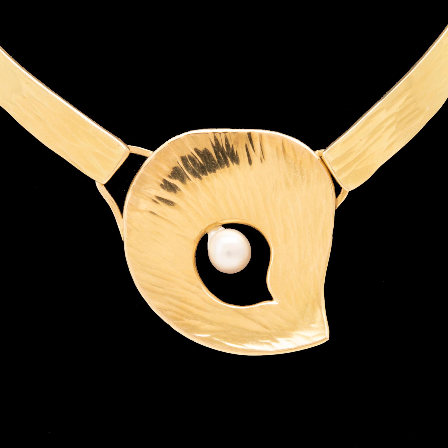 Elon Arenhill, halsband 18K guld och odlad pärla 1992.