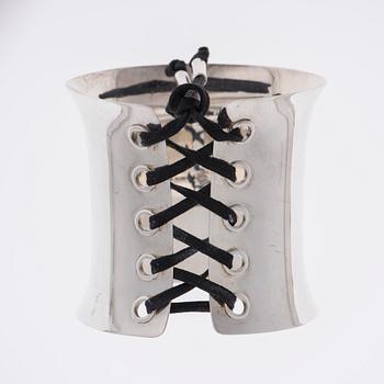 ARMRING, Georg Jensen "lace up cuff", silver.