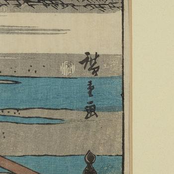 Ando Utagawa Hiroshige, färgträsnitt, Japan, 1800-talets mitt.