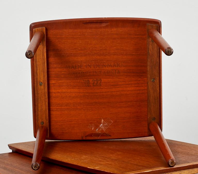 SATSBORD, 3 st, Möbelintarsia, Danmark, 1900-talets tredje kvartal.