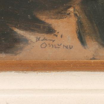 HELMER OSSLUND, olja på papper, signerad.