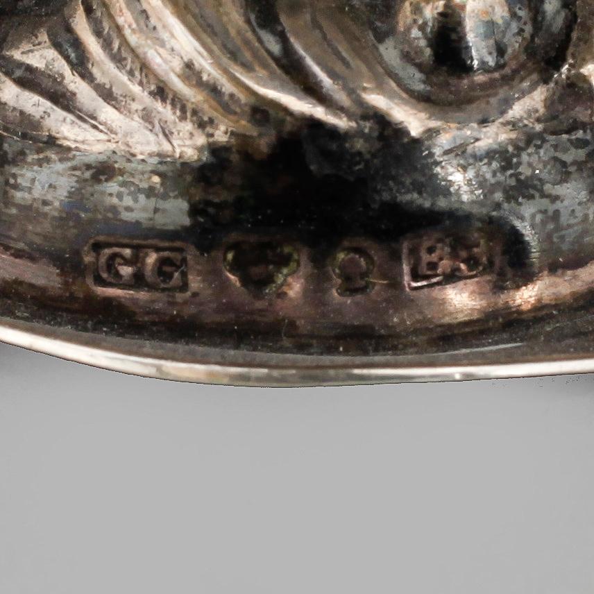 SKÅL På FOT, silver, nyrokoko, Anders Gustaf Carlberg, Eksjö, 1859. Tot vikt ca 190g.