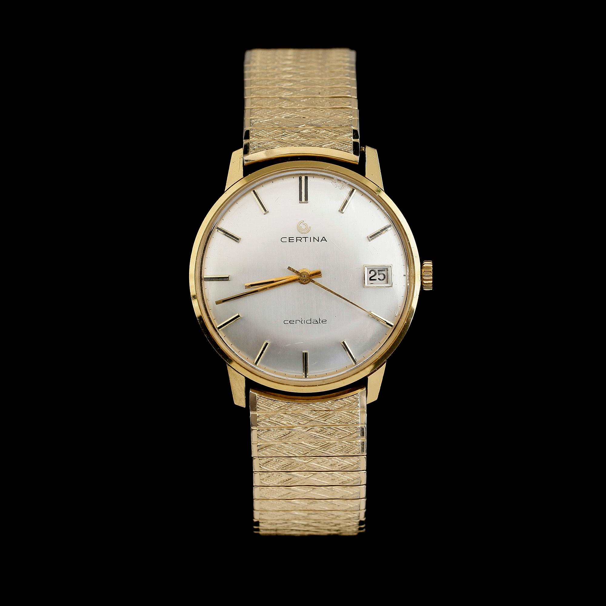 ARMBANDSUR, 18 k guld, Certina, Certidate, manuell.