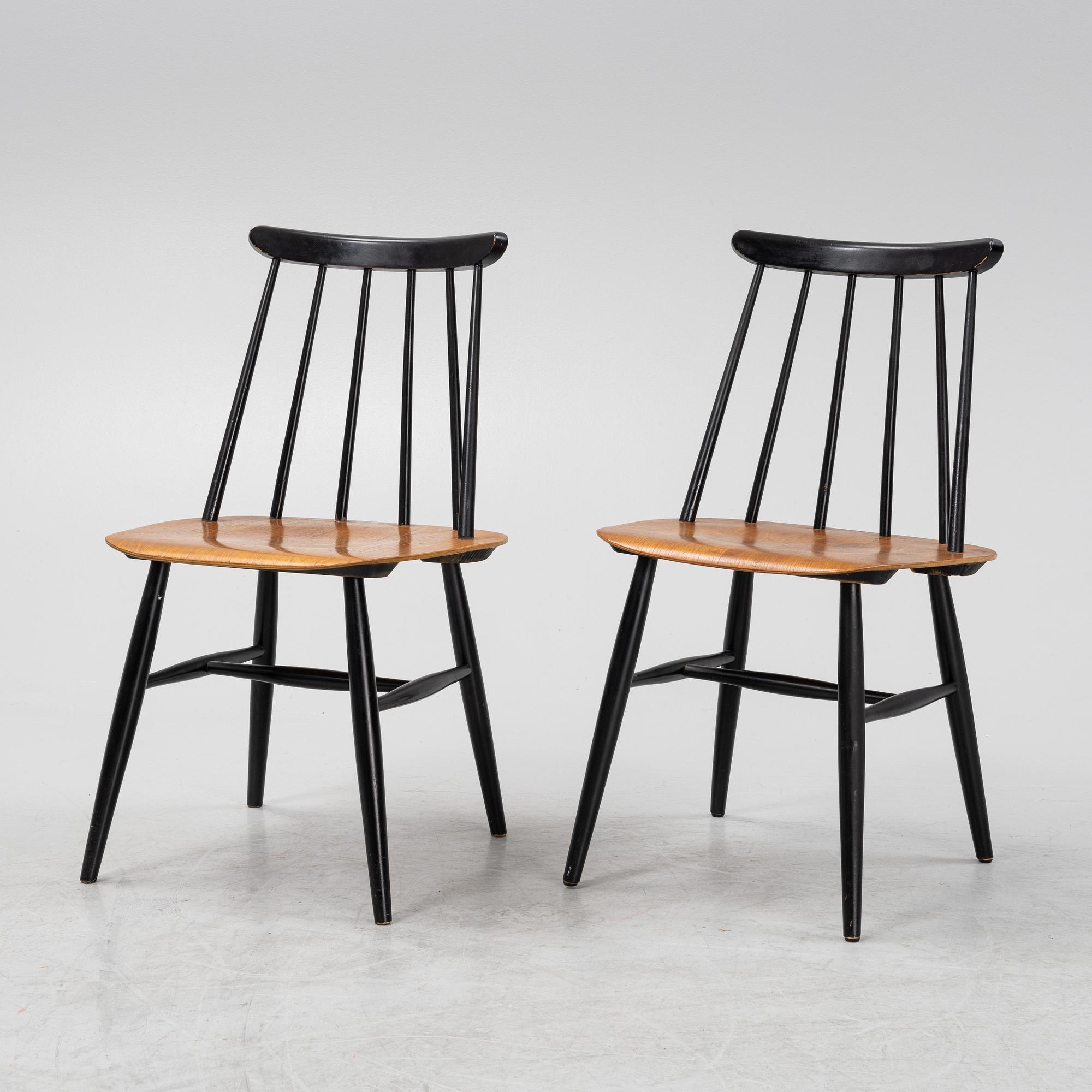 Ilmari Tapiovaara, a set of six 'Fanett' chairs from Edsbyverken, 1960's.