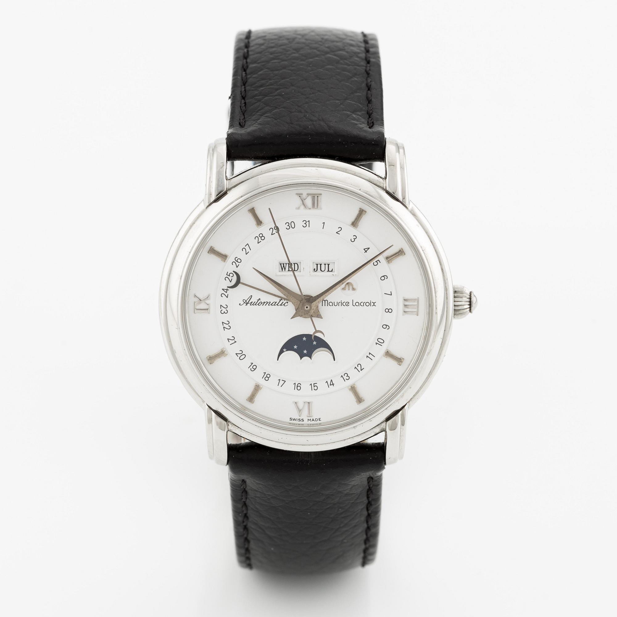 Maurice Lacroix Masterpiece Phase de Lune wristwatch 38 mm. Bukowskis