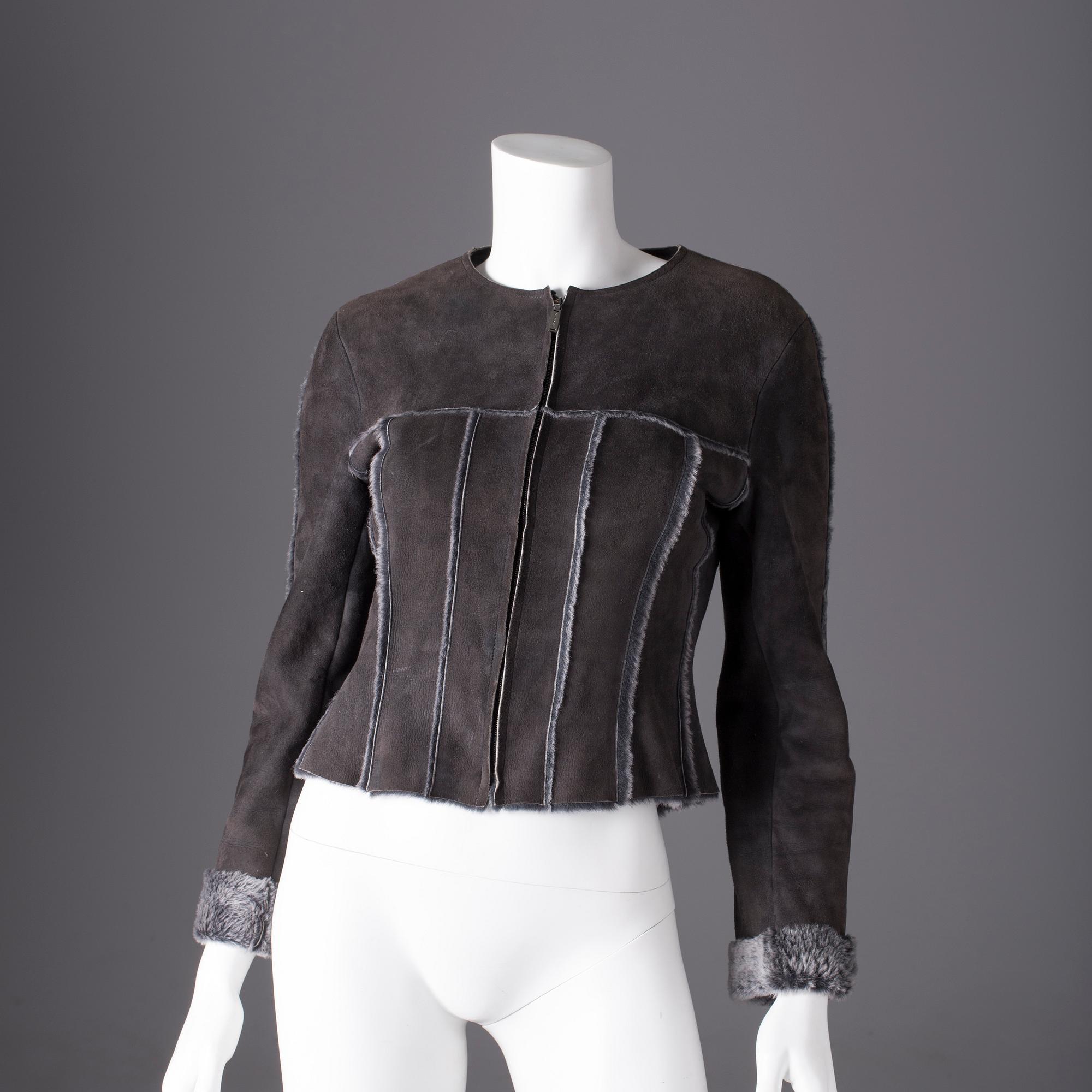A Chanel Identification sheepskin jacket, French size 40.