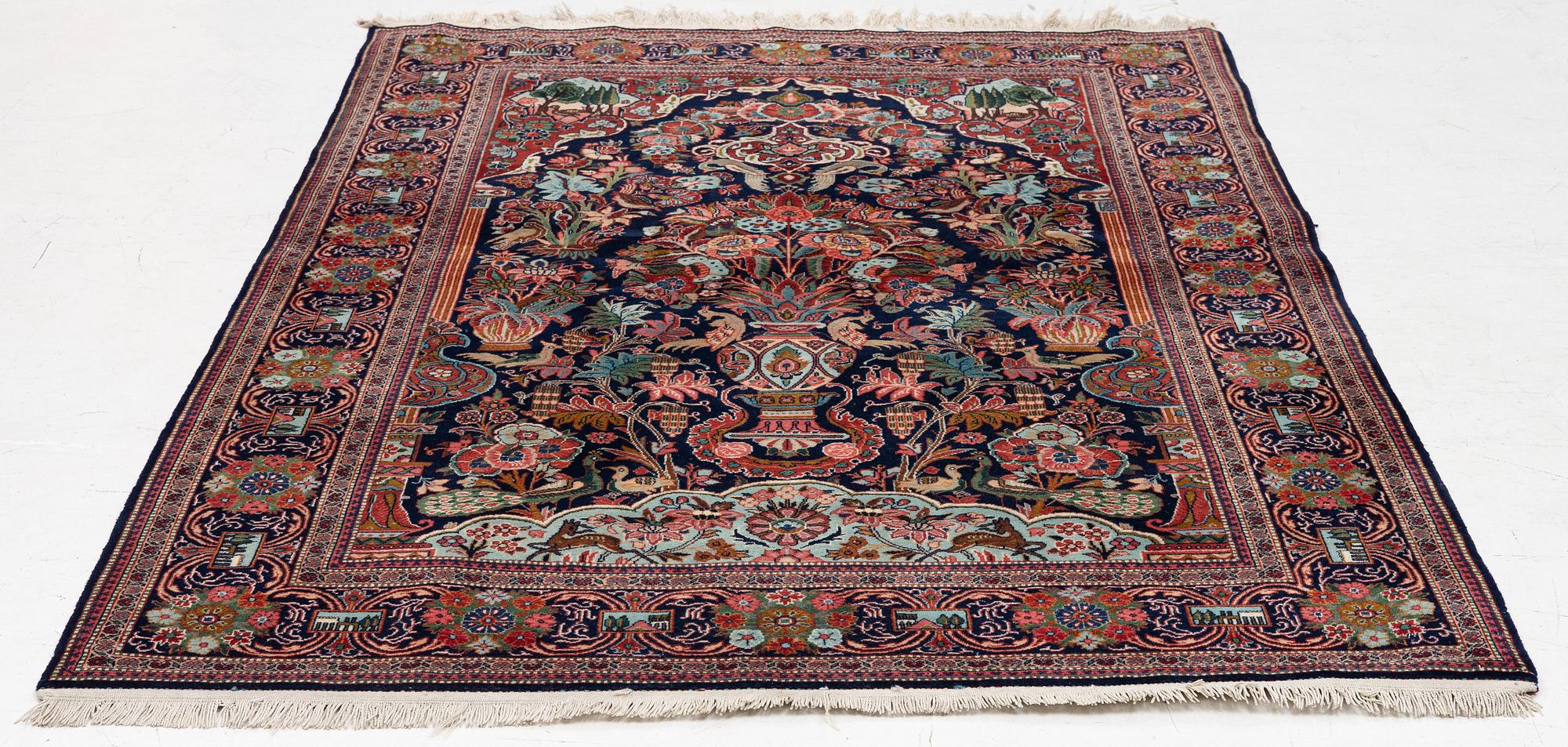 Keshan rug, approx. 130 x 200 cm.