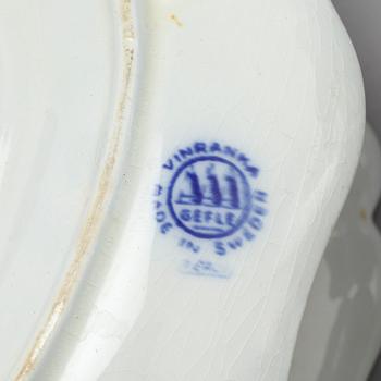 77 pieces of earthenware tableware by Arthur Percy for Gustavsberg, model "Vinranka", first half of the 20th century.