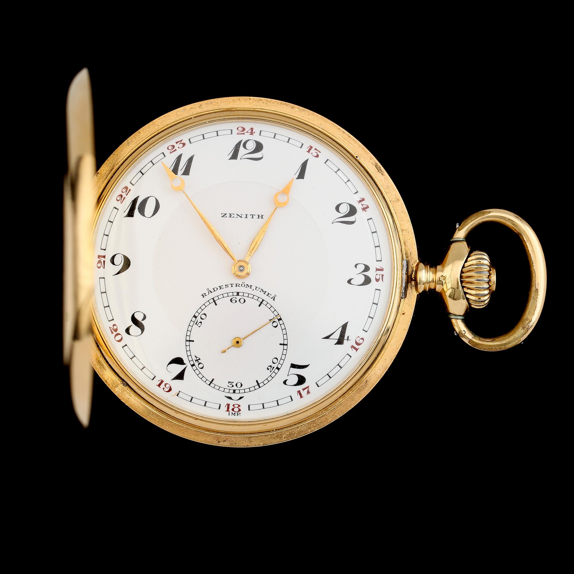 FICKUR, 18K guld, savonett, Zenith, 1900-talets första hälft.