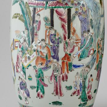 A pair of famille rose floor vases, 20th century.