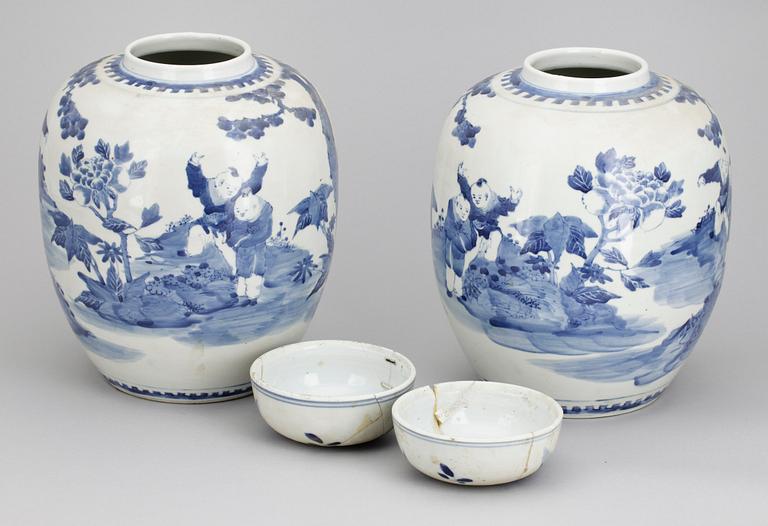 BOJANER, 2st, porslin, Kangxistil, sen Qing 1800/1900-tal.