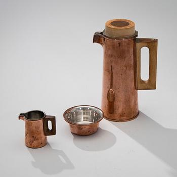 TAPIO WIRKKALA, COFFEE SERVICE, 3 PIECES. Stamped Tapio Wirkkala, Hopeakeskus. Late 1900s.
