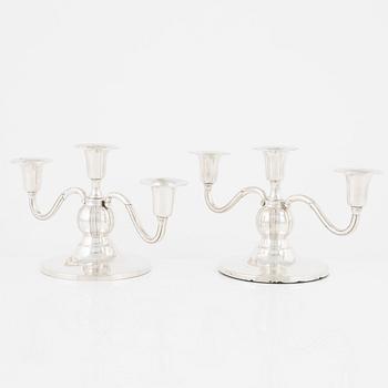 A pair of silver candlesticks, Denmark, 20th Century.