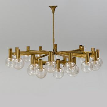 A brass ceiling light, Ott international, Germany, second half of the 20th century.