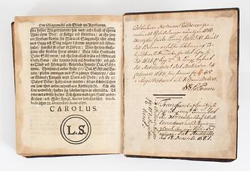 Kyrkolagen 1686, fint band, proveniens Gahm Persson.