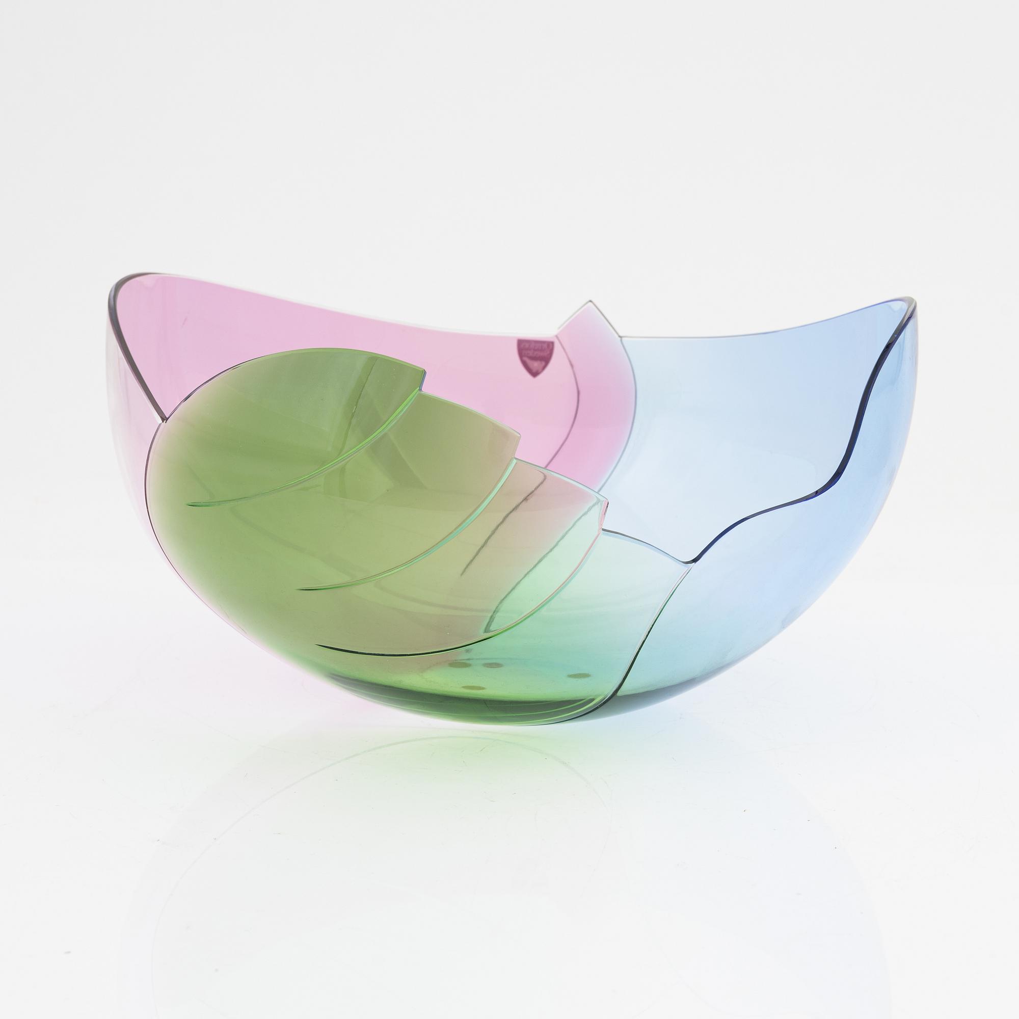 Gunnar Cyrén, skål, glas, Orrefors, 1984.