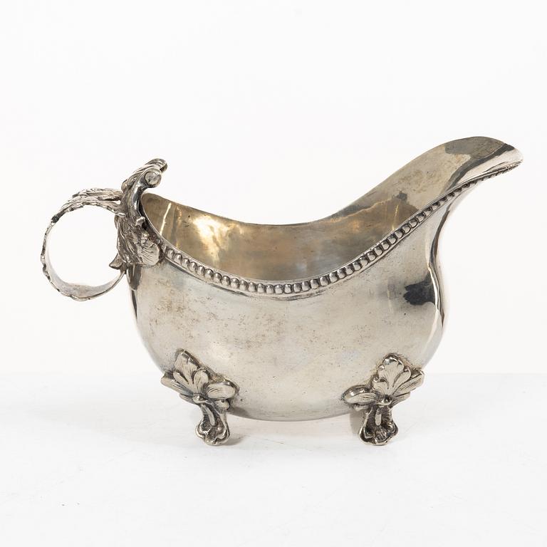 Sauce boat, silver, Rococo style, Swedish import mark, first half of the 20th century.