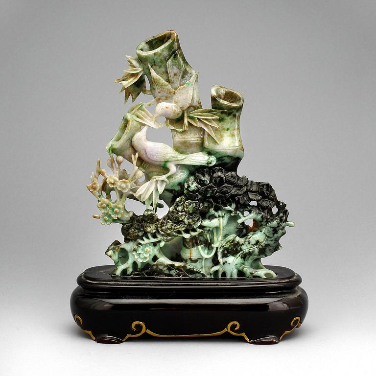 SKULPTUR, nefrit, Kina 1900-tal.