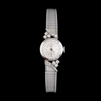 DAMARMBANDSUR, 18 k vitguld, briljantslipade diamanter tot ca 0.30 ct.