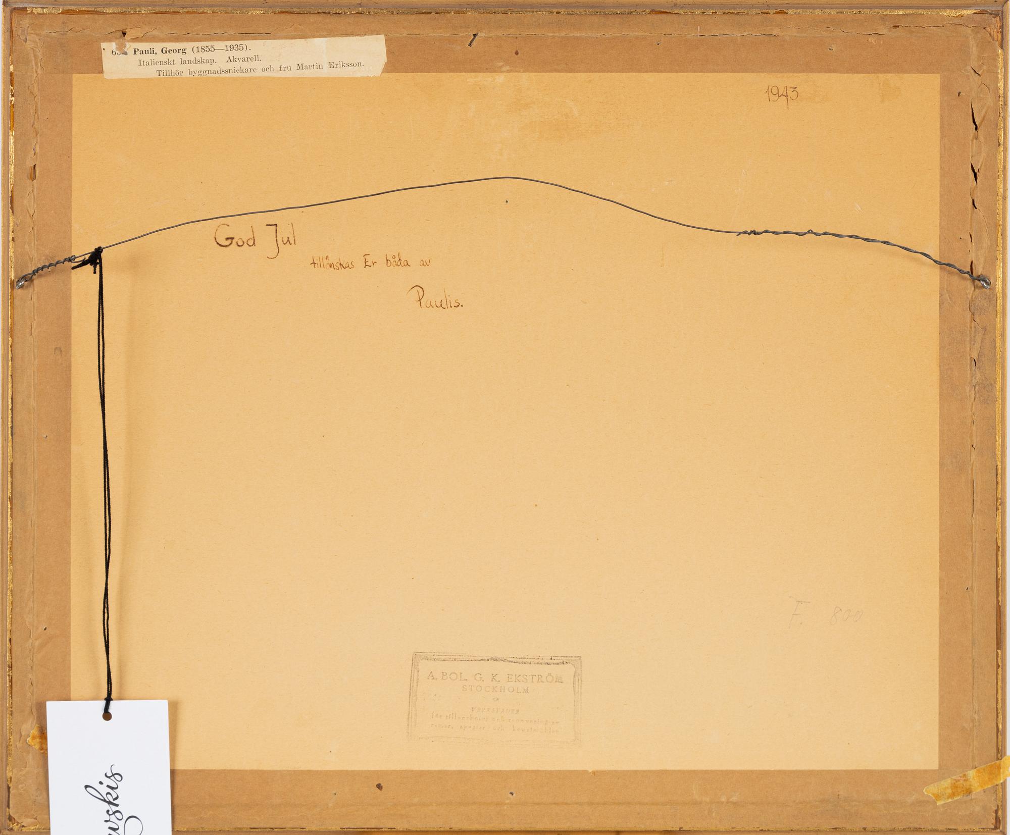 Georg Pauli, akvarell, signerad och daterad -27.