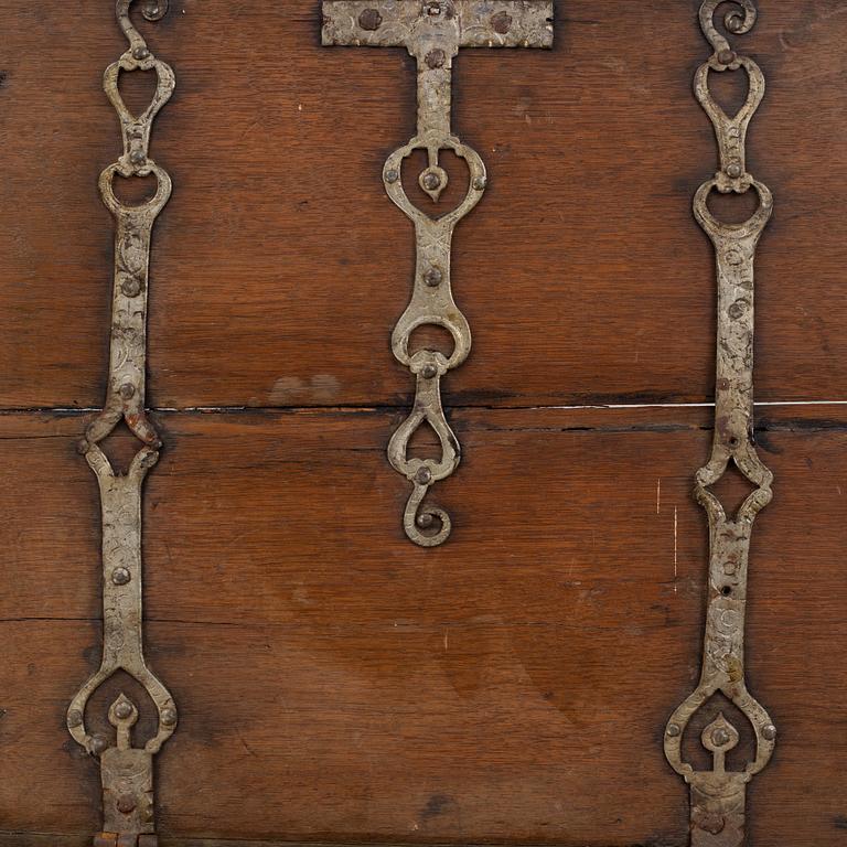 A travel chest, probably Västerbotten, 18th Century.