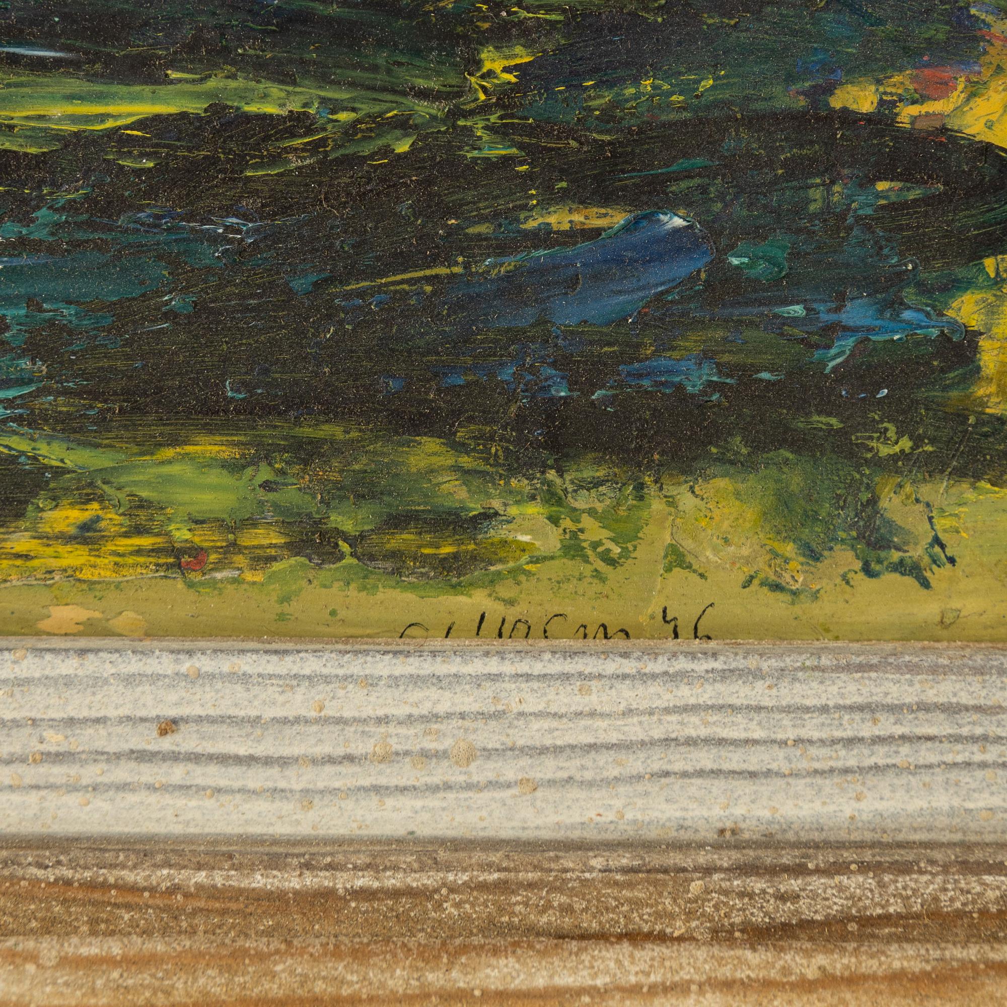 Christer Strömholm, oil on panel, signed and dated -46.