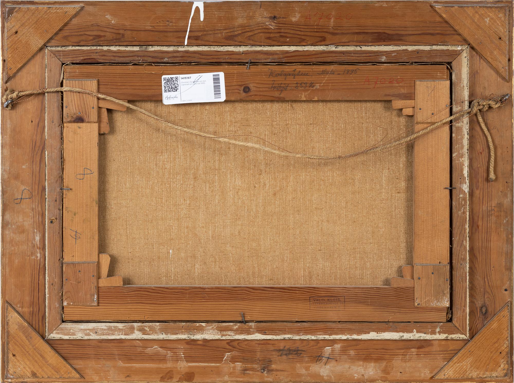 Christian Zacho, oil on canvas, signed and dated 1895.