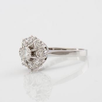 Ring Carmosé 18K white gold with diamonds approximately 1.11 ct in total, G. Dahlgren & Co Malmö 1967.