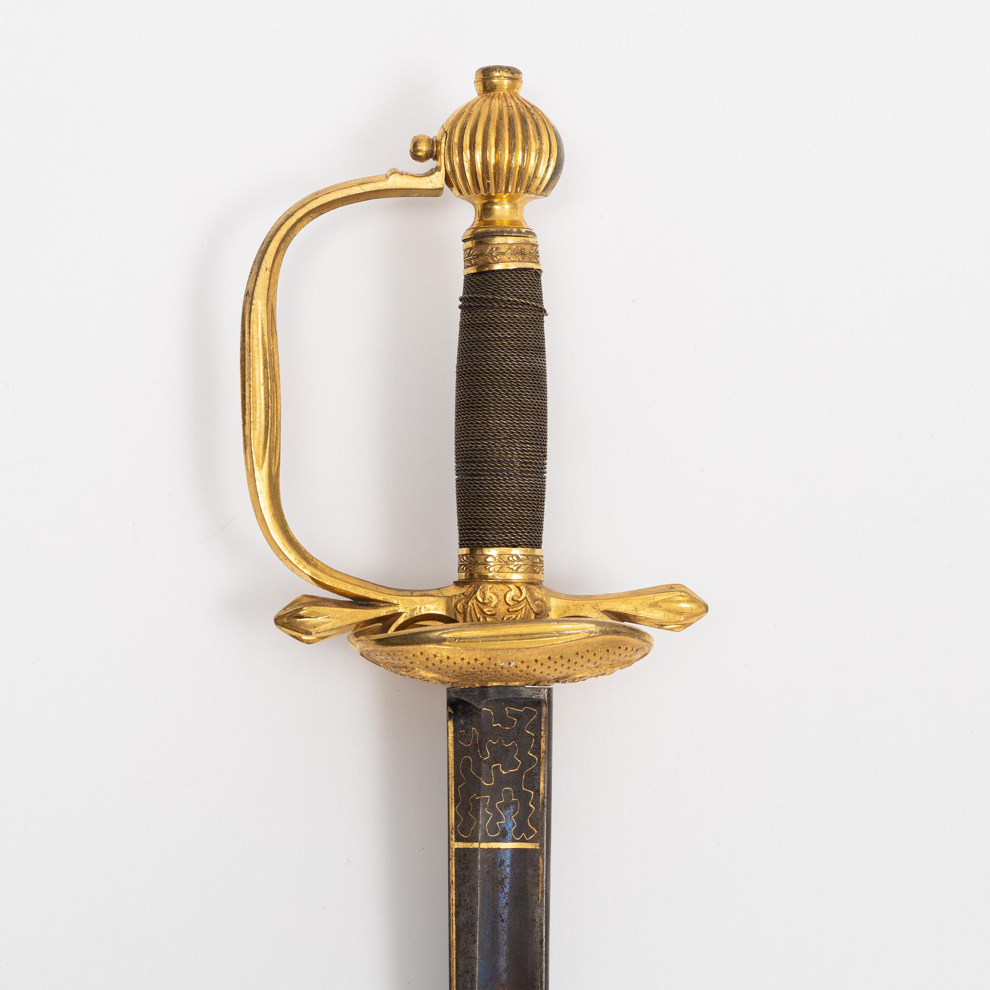 Värja, svensk, för infanteriofficer, 1800-talets första hälft.