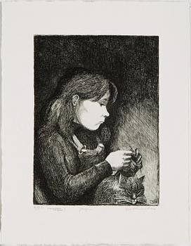 ETCHINGS, 5 pieces, one of wich Hans Wigert.