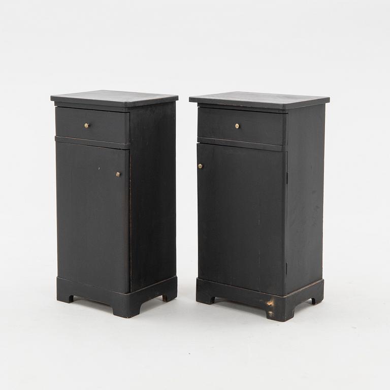 Pair of bedside tables, first half of the 20th century.