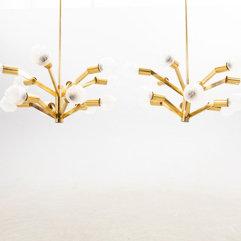 Axel Annell, attributed, ceiling lamps, a pair, second half of the 20th century.
