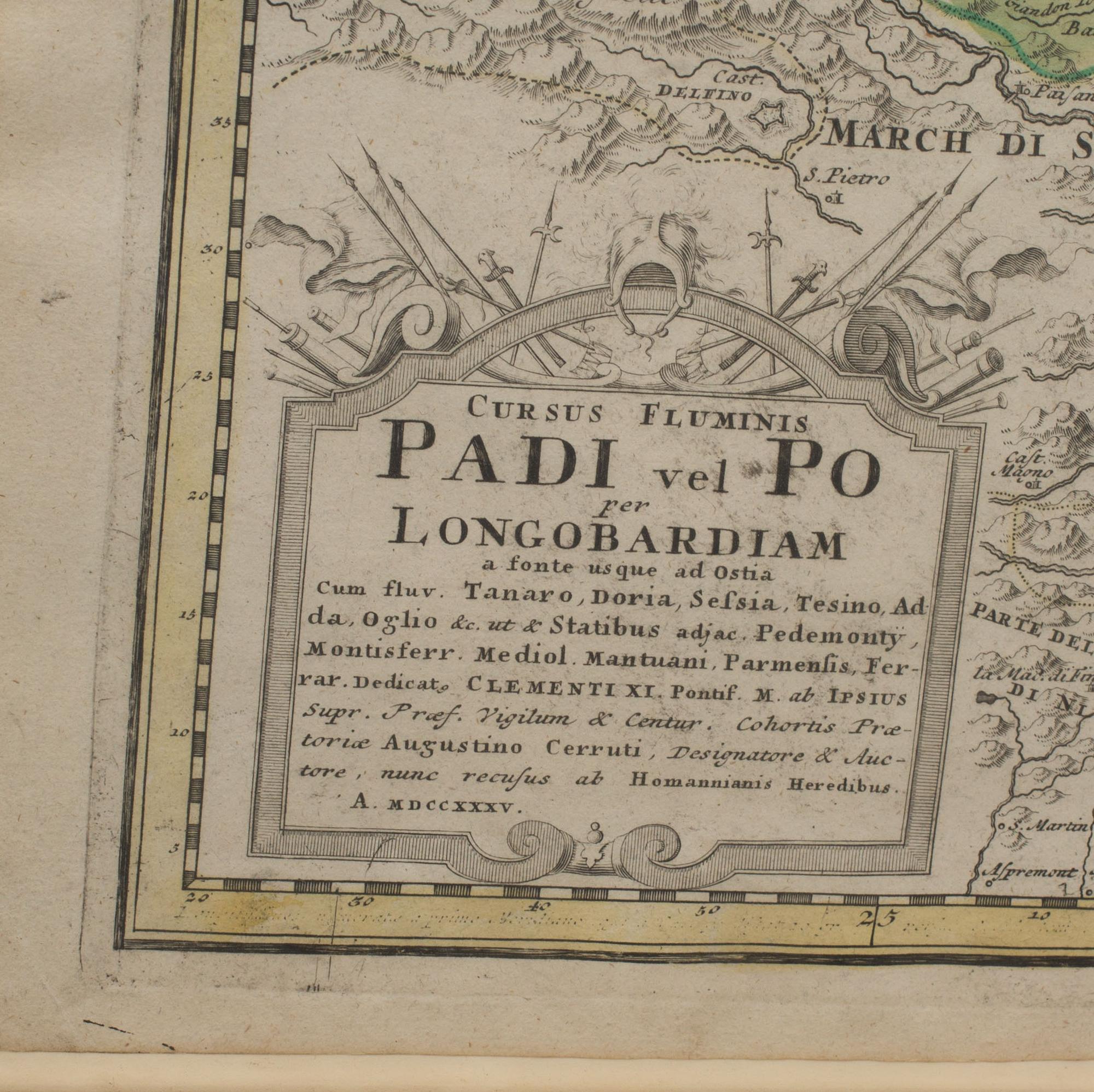 KARTOR, 2 st, kolorerade, "Longobardiem" 1735 resp. "Ungarn Siebenbürgen" .