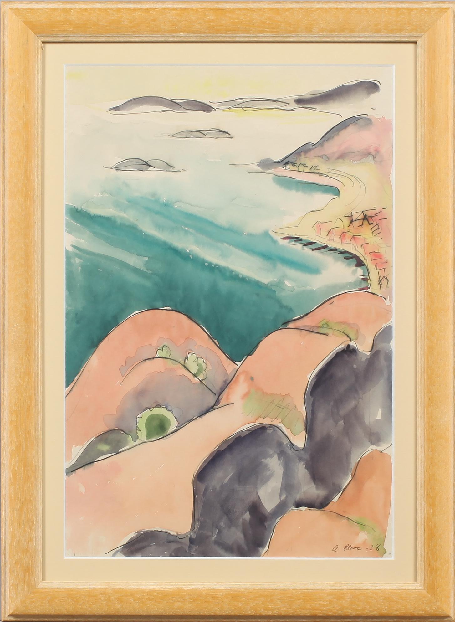 AGNES CLEVE, akvarell, signerad och daterad 1928.