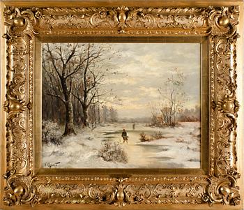 OKÄND KONSTNÄR, olja på duk, signerad V Ehnert, 1800-/1900-tal.