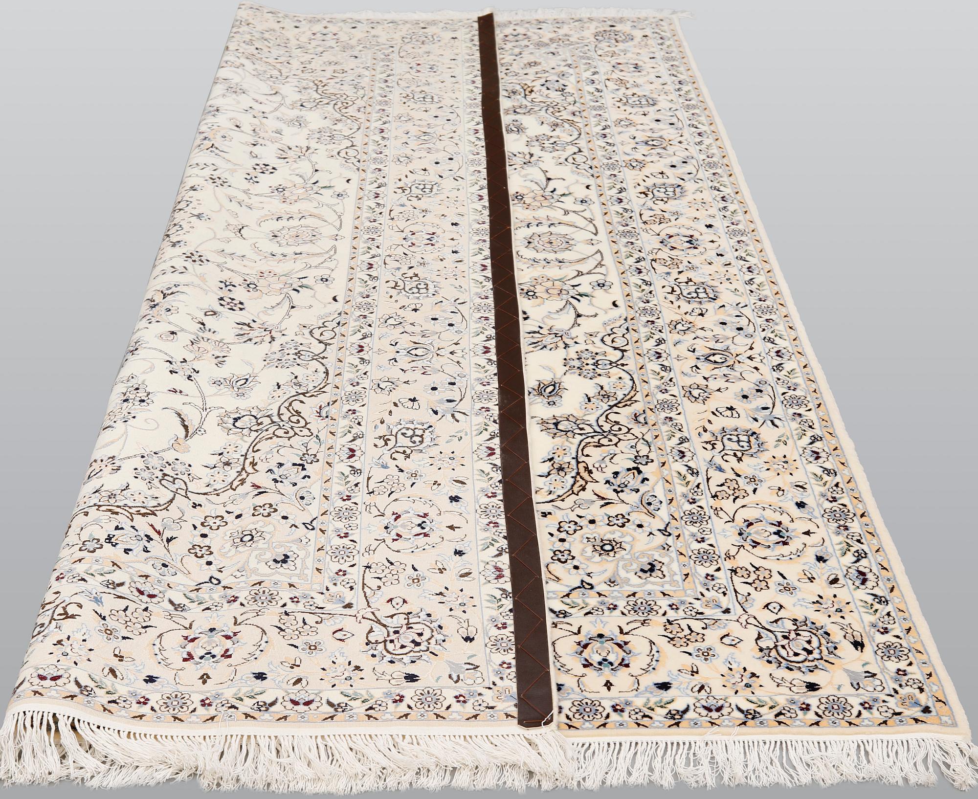 A part silk Nain carpet, so called 6 LAA, ca 252 x 175 cm.