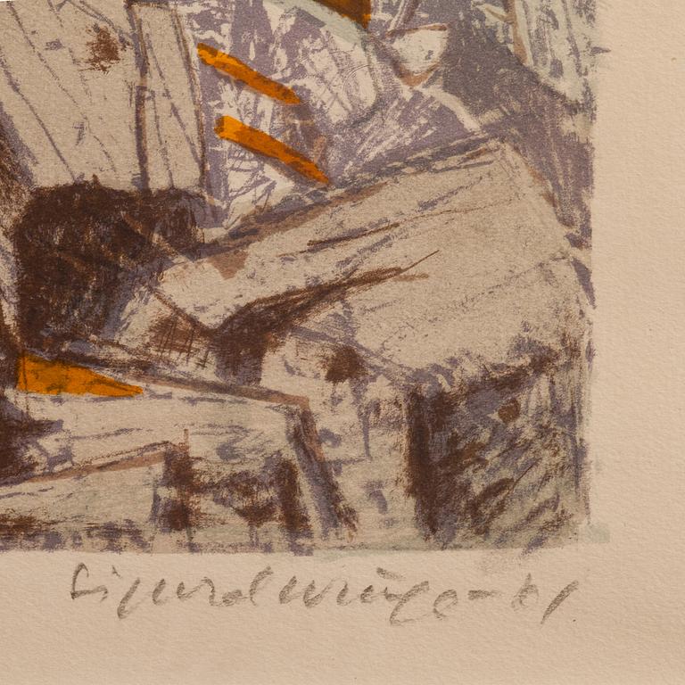 SIGURD WINGE, litografi, signerad och numrerad 81/260. Datering -61.