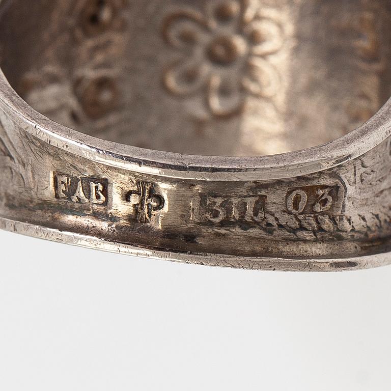 Sormukset, 3 kpl, hopeaa, Suomi 1800-luku.