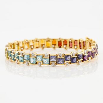 An H. Stern bracelet 18K gold with coloured gemstones and round brilliant-cut diamonds.