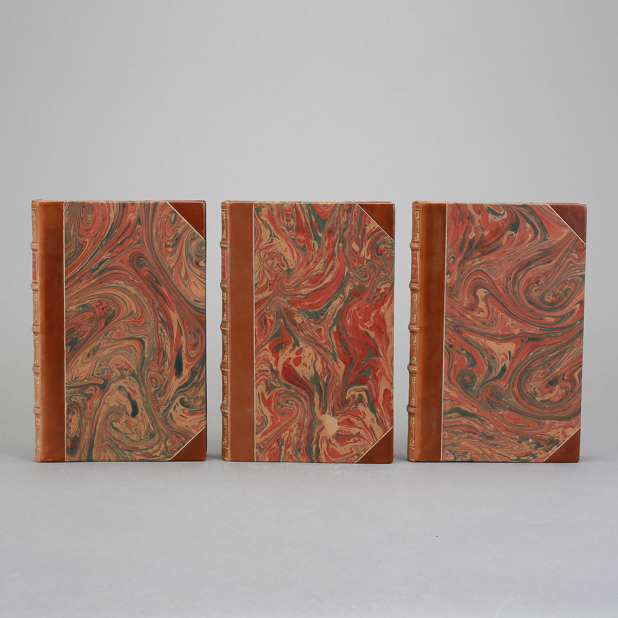BÖCKER, 3 vol, "Fredmans epistlar" resp "Fredmans sånger" samt "Musiken till Epistlar resp sånger", Carl Michael Bellman.