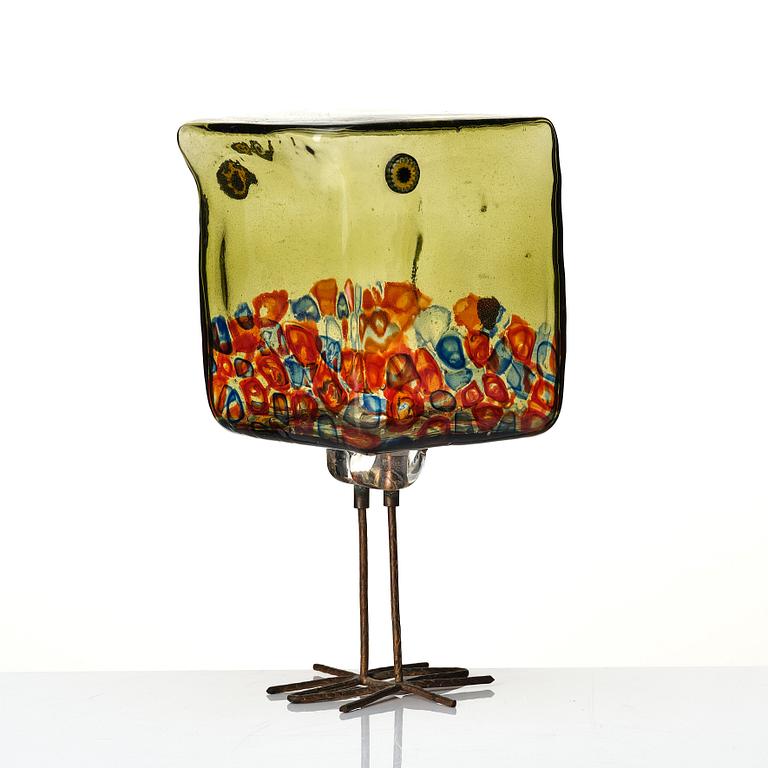 Alessandro Pianon, a "Pulcino" glass sculpture of a bird, Vistosi, Italy 1960's, model S191.