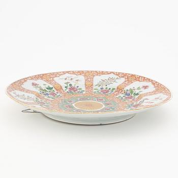 A large enamelled dish, probably Samson, late 19th century.