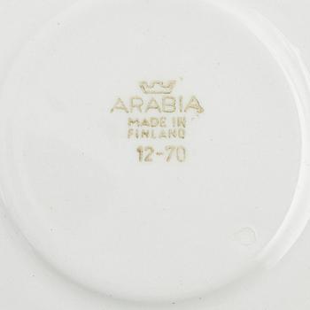 Anja Juurikkala, kaffekoppar men fat, 10 st, 'Paju', flintgods, Arabia, Finland.