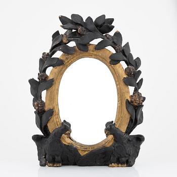 A presumably German giltwood Empire mirror, early 19th century.