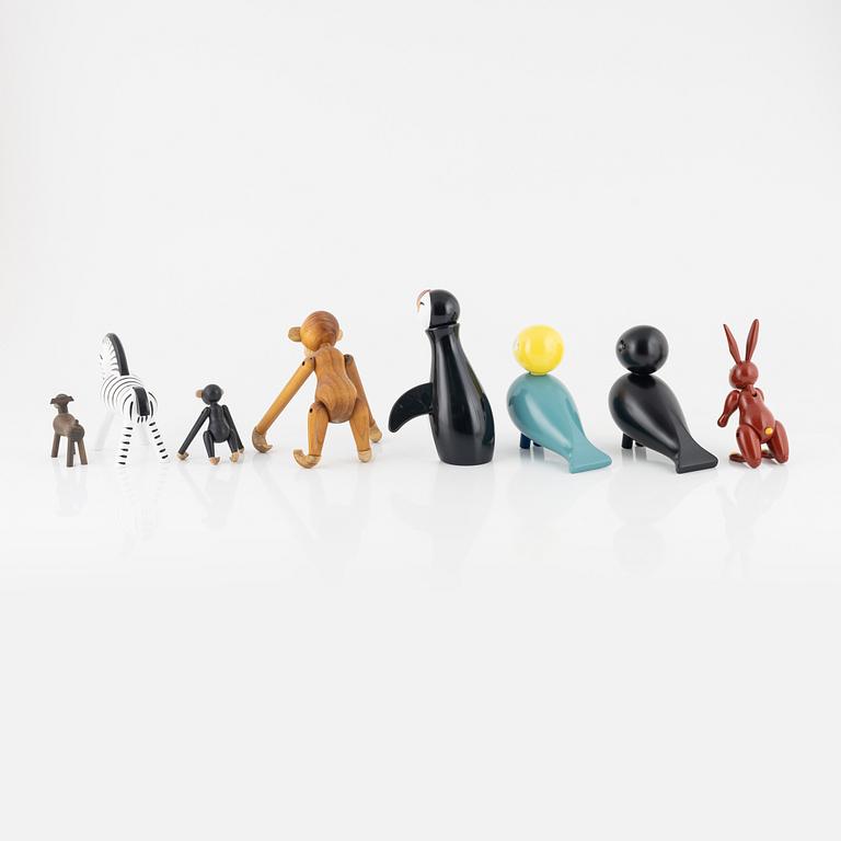 Kay Bojesen, a set of nine figurines, Denmark.