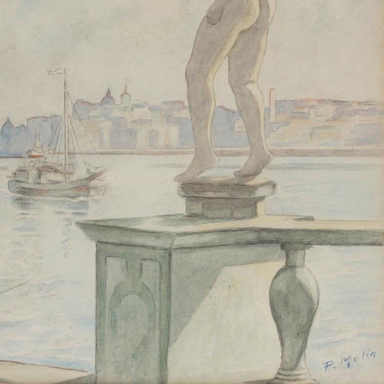 Swedish artist, circa 1920/30, View towards Södermalm.