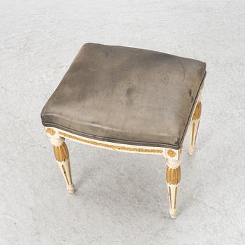 Anders Hellman (father and son, masters in Stockholm 1761-94/1793-1825), a late Gustaivian stool, circa 1800.
