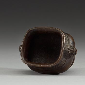 MINIATYRRÖKELSEKAR, brons. Qing dynastin (1644-1912).