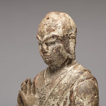 A Japanese sculpture of Luohan, 19th Century or older.