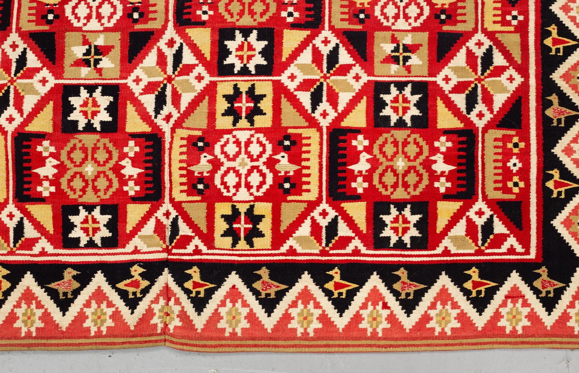 A bed cover, double-interlocked tapestry, ca 197,5-201,5 x 122-125 cm, Scania 1825, Villands district, Sweden.